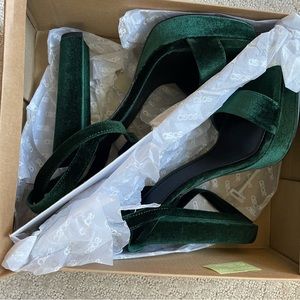 COPY - ASOS GREEN VELVET PLATFORM